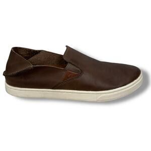 Olukai Pehuea Leather Slip-On Shoes Women’s 6.5 Espresso Brown Casual 20329-5H5H